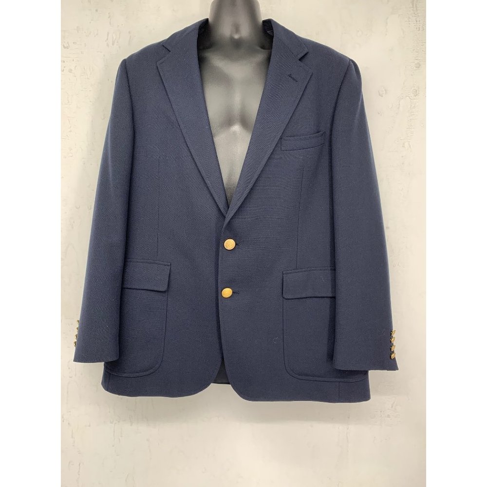 Vintage Chaps by Ralph Lauren Mens XL Navy Blazer Gold Tone Buttons 2 Button Clo